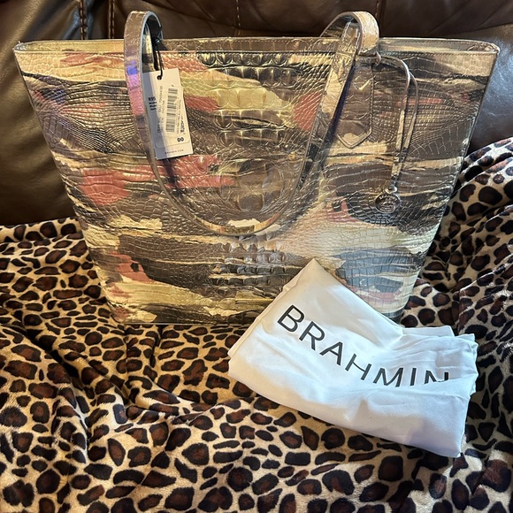 NWT Brahmin Misha Muse Camouflage Leather Tote.100% Authentic - Picture 6 of 8